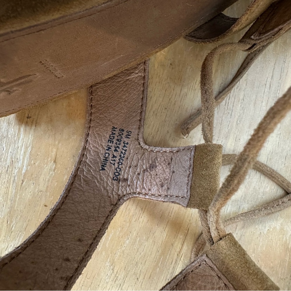 FRYE Chrissy Side Ghillie Cognac Brown Women's Dress Sandals Size 9 - Picture 8 of 14